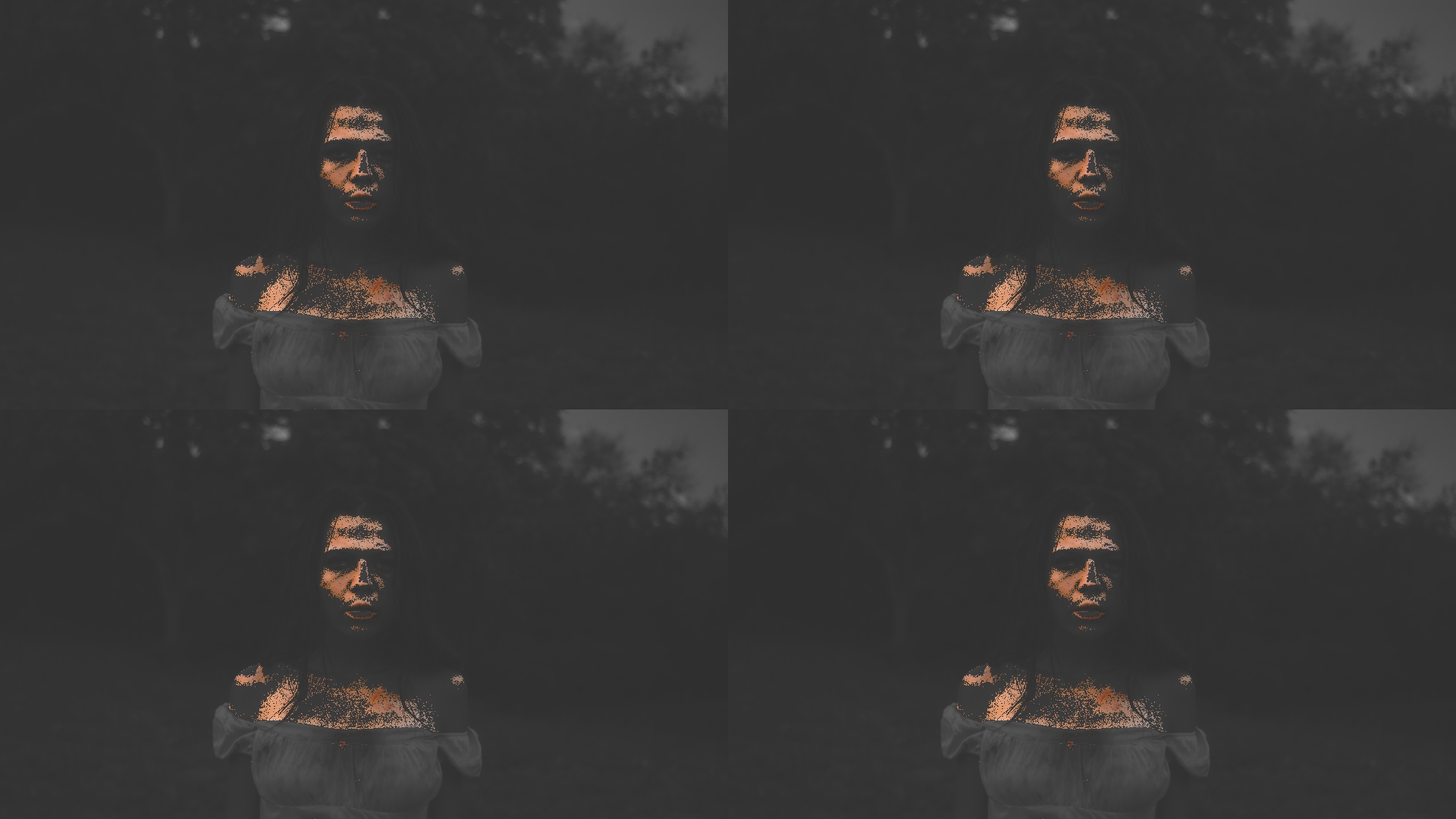 Vectorscope Mode: all four panels grey down to just the selected hue cluster